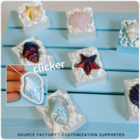 Porte-clés Fidget Clicker 3D Coquillage Étoile de Mer Nacré Coquille Saint-Jacques Créatif, Jouet Anti-Stress pour Doigts, Vente en Gros Personnalisée