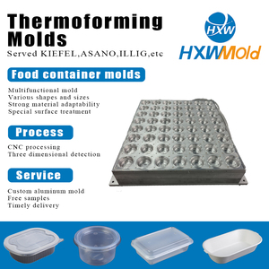 Molde de Termoformado de Aluminio para Recipientes Desechables, Proceso CNC, Sistema de Canales Fríos/Calientes, para Envasado de Alimentos, Compatible con Termoformado <span class=keywords><strong>Asano</strong></span> - Product Image 3