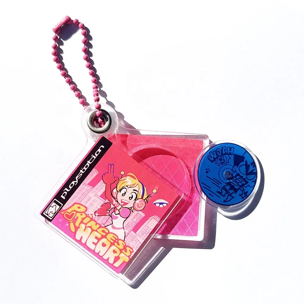 Promotional DIY Custom CD Openable Shaker Charms Acrylic Anime Keychain