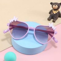 Nouvelles Lunettes de Soleil Tendance Unisexe pour Enfants, Forme Cœur Mignonne, Verres Papillon Polarisés, Monture Complète, Protection UV, Lunettes de Mode