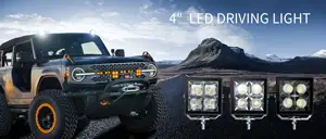Desain Tersegel 4 Inci LED Lampu Kerja Kubus LED Amber DRL Lampu Kabut Latar Belakang Pods untuk 4X4 Offroad SUV Traktor UTV ATV Truk
