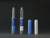 Stylo interne jetable à visser avec capuchon, 3 ml, fonctionnement par bouton.