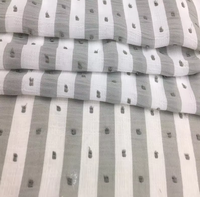 Tissu en Georgette de Crêpe à Rayures Bicolores en Chiffon Cationique, Jacquard à Pois et Gaze Brûlée en Soie