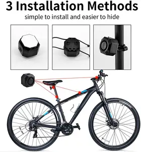Étanche IP65 Cycle Vélo Alarme Sans Fil vélo alarme vélo antivol 110dB Antivol Vibration Moto Vélo Alarme à distance