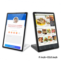 Kiosque de rétroaction client en forme de L avec tablette Android pour enquêtes et évaluations de service – Terminal de bureau