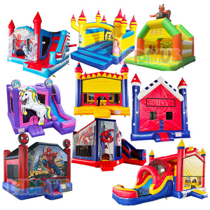 Lớn Halloween nhảy lâu đài Inflatable Bouncer với Inflatable trượt nước sân chơi màu xanh tím nhà bị trả lại với hồ bơi nước - Product Image 6