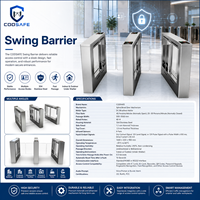 Barrera de acceso giratoria sin contacto con motor sin escobillas de acero inoxidable resistente a la intemperie, con lector de tarjetas, para centros comerciales, campus y oficinas.