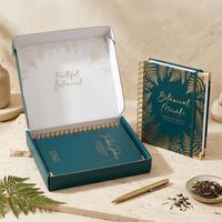 Planificateur d'entreprise personnalisé à spirale, couverture rigide, papier marbré, journal avec impression de logo, estampage à chaud personnalisé