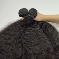 Lots de Cheveux Humains Vierges Indiens Bruts Non Traités 100% Naturels, Raides Yaki et Bouclés Crépus, 30 et 32 Pouces, Vente en Gros