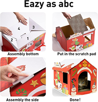 Vente en gros Emballage de cadeau avec logo personnalisé Boîte à lait Emballage en forme de maison Grattoir pour chat Maison pour chat en carton