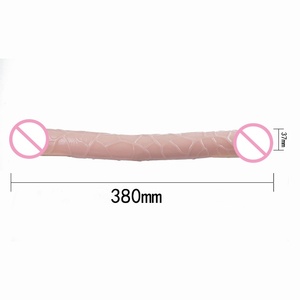 Dildo jeli silikon lunak berkepala ganda naga Dildo vagina g-spot pijat orgasme penis Lesbian Masturbator steker pantat seks menggoda Dildo - Product Image 5