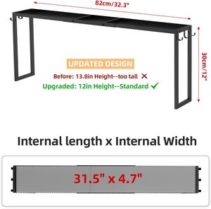 31.5 "bếp hàng đầu Kệ gia vị Giá Bếp Countertop Organizer với 6 Hooks gia vị ORGANIZER Đen trên kệ bếp - Product Image 6