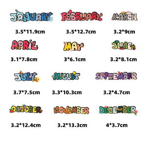 Chất Lượng Tốt Số Lượng Lớn Cổ Phiếu Khác Nhau 12 Tháng Biểu Tượng Từ Văn Bản Logo Thiết Kế Vải Thêu Sắt Trên Tùy Chỉnh Các Bản Vá Lỗi Cho Quần Áo - Product Image 3