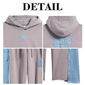 Ensemble sweat à capuche et pantalon de survêtement pour homme KIingSen, broderie appliquée personnalisée, color block, streetwear d'hiver, respirant, 400 g/m², doux - Product Image 6