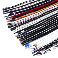 مخصص 5 مللي متر هوديي رسم الحبل الأسود حبال البوليستر المطبوعة مع شعار Drawcord