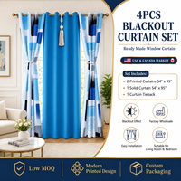 Lot de 4 rideaux occultants à œillets prêts à poser pour salon et chambre à coucher