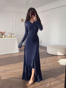 Ensemble Abaya Modeste en Polyester ODM avec Col Rond et Longueur Cheville pour Occasions Formelles et Soirées en Toutes Saisons - Product Image 3