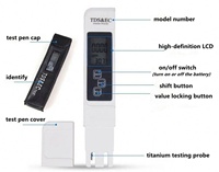 Nouveau mètre de température TDS EC 3-en-1, testeur TDS EC pour la qualité de l'eau potable purifiée