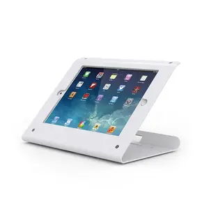 SC-1102 Rotation White Metal Tablet Display Holder Anti Theft Tablet Pc Stand For Ipad 9.7" / 10.2"