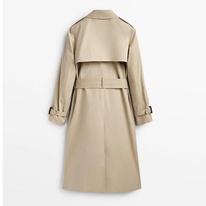 Giacca di abbigliamento più recente in <span class=keywords><strong>cotone</strong></span> ODM/OEM moda bianca fibbie lunghe di lusso in lana su misura Trench abbigliamento da donna - Product Image 4