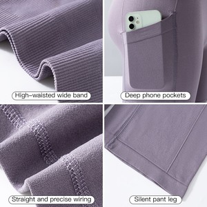 Leggings de yoga et de sport pour femmes, taille haute, sans couture, avec poche latérale, contrôle du ventre, lifting des fesses, anti-exposition - Product Image 2