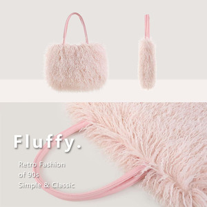 Costom Fashion Winter Fuzzy Tote Bag Bolso rizado de imitación Bolso de hombro peludo Monederos con <span class=keywords><strong>asa</strong></span> superior grande - Product Image 4
