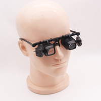 Wholesale 2X 6X 10X 24X Head Mounted Glasses with 4 Different Magnifications Clock Repair Appraisal HD LED Magnifying Glass