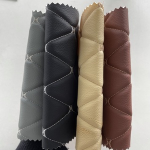 Vente chaude 3D Dimensional Broderie PVC RexinLeather Avec Éponge, Imperméable À L'eau Personnalisé <span class=keywords><strong>Matelassé</strong></span> Faux <span class=keywords><strong>Cuir</strong></span> Matériel Pour Voiture - Product Image 3