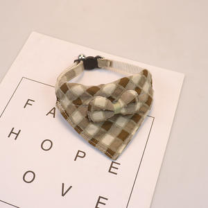 ปลอกคอแมวผ้าพันคอสุนัขลายสก็อตสามเหลี่ยมสำหรับสัตว์เลี้ยงผ้าผูกโบว์ - Product Image 6