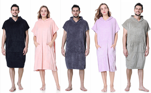 Recycled Surf Poncho Toalla <b>Beach</b> <b>Towel</b> Robe Hoodie Quick Dry Microfiber Ponchos With <b>Pocket</b> for Adults - Product Image 2