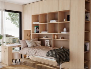 <span class=keywords><strong>Cama</strong></span> Plegable Moderna Hecha a Medida con Escritorio y Armarios de Almacenamiento - Product Image 2