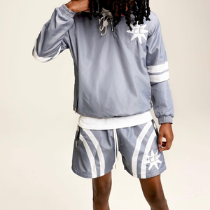 Commercio all'ingrosso estate Baggy antivento giacche e Shorts 2 pezzi set giacca a vento in Nylon tuta da uomo - Product Image 3