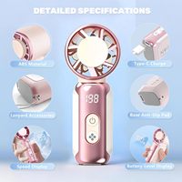 Nouveau ventilateur électrique portable mini personnalisable pour l'extérieur, trois vitesses, moteur à balais, faible bruit, matériau plastique, batterie 1800 mAh, USB