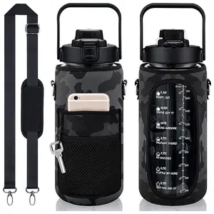 Water Bottle Covers Motivational Water Bottles Holder Bag With Strap For Outdoor Sports Fitness Gym Workout