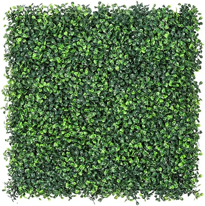 시뮬레이션 공장 20 "x 20" 인공 회양목 패널 야외 실내 실내 정원 울타리 뒤뜰 장식을위한 토피 헤지 식물