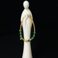 Bracelet en jadéite naturelle de Birmanie de qualité A, perles rondes, charme en forme de gourde, bracelet en jadéite de haute qualité, cadeau en jadéite pour femmes (avec NGTC)