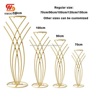 Support à fleurs en forme de sirène lisse, centre de table, support en métal doré, boule de fleurs pour décorations de mariage - Product Image 2