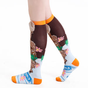 3 डी कार्टून भालू फैशन गर्ल्स क्रू हाई ट्यूब मोजे उच्च लोच स्वतंत्र पैकेजिंग बुना हुआ शैली प्यारा डिजाइन - Product Image 5