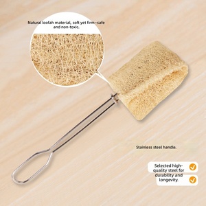 Loofah Sponge <b>Bottle</b> <b>Brush</b> Stainless Steel 14cm With Hook For Baby <b>Bottle</b> Cleaning - Product Image 3