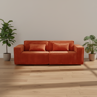 Canapé modulaire minimaliste contemporain 123 sections avec mousse haute densité et revêtement en tissu sans armature, convertible pour salon