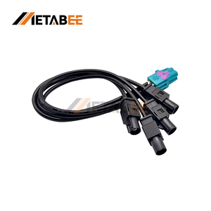 Кабель-адаптер Mini Fakra 4-в-1 на Fakra Z, прямой, штекер-гнездо, четырехпортовый, LVDS, 50 см, RG316, автомобильный, коаксиальный, удлинитель - Product Image 3