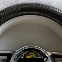 Volante Deportivo de Fibra de Carbono Redondo sin Botones, Color Beige, Compatible con Porsche 911, 718, Panamera, Macan, Boxster, Cayman, GT2, Todas las Series