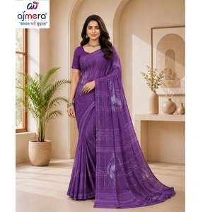Saris de créateurs haut de gamme pour femmes, élégants, à séchage rapide, protection solaire, toutes saisons, confort supérieur, bureau, décontracté, festif - Product Image 2