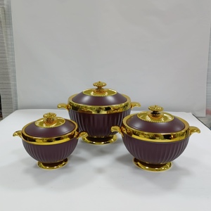 Set di Lusso 3 Pezzi 1.2L 1.8L 3.2L Scaldavivande Termico con Base a Piedistallo Stile Medio Oriente per Feste - Product Image 2
