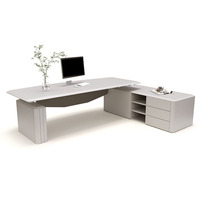 Bureau de direction moderne de luxe pour patron/PDG Panneau de bois MDF réglable avec table de bureau enduite de poudre de levage électrique