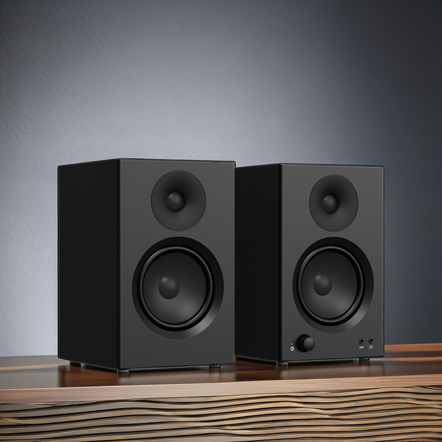 Wholesale Z01 35WX2 Desktop Monitor Speaker 4 Inch Bass Studio Monitors Black Wooden Cabinet Passive Speaker Reducing Resonance