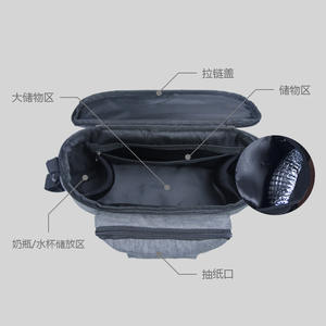 Bolsa Organizadora para Cochecito de Bebé, Color Sólido, Bolsa para Cochecito, Carrito, Cesta, Gancho, Mochila, Accesorios para Cochecito, Negro - Product Image 5