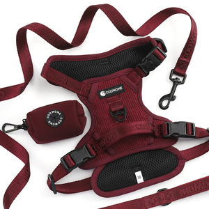 Conjunto de Correa y Collar Resistentes a Prueba de Escapes con Logotipo Personalizado, Arnés Ajustable Acolchado Suave para Perros Grandes, Sin Tirones - Product Image 1