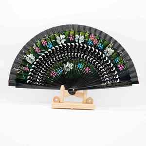 Éventail pliant de luxe en bambou espagnol, personnalisé, double face, pour femme, en bois, vente en gros - Product Image 2