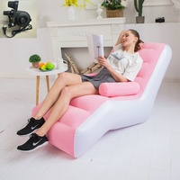 Fauteuil gonflable pliable en forme de S, floqué, moderne et simple, style paresseux, pour la sieste, créatif, pour chambre, salon, extérieur